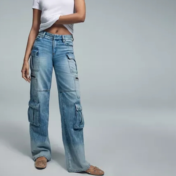 Alice + Olivia Denim - Alice + Olivia | Cay High Rise Wide Leg Baggy Cargo Jeans